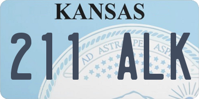 KS license plate 211ALK