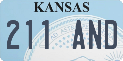 KS license plate 211AND