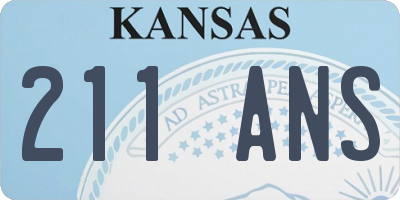 KS license plate 211ANS