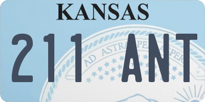 KS license plate 211ANT