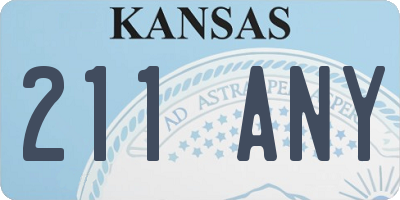 KS license plate 211ANY