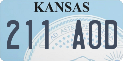 KS license plate 211AOD