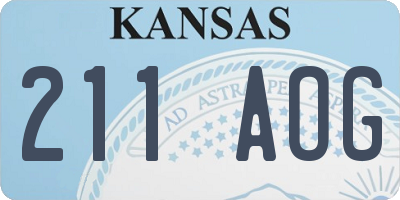 KS license plate 211AOG