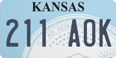 KS license plate 211AOK