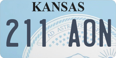 KS license plate 211AON