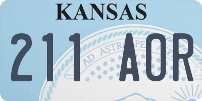 KS license plate 211AOR