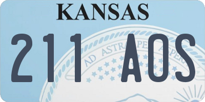 KS license plate 211AOS
