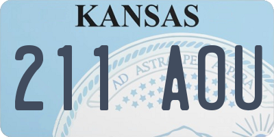 KS license plate 211AOU