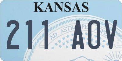KS license plate 211AOV
