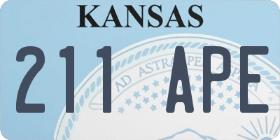 KS license plate 211APE