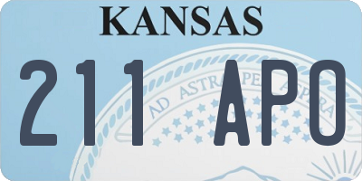 KS license plate 211APO