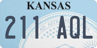 KS license plate 211AQL