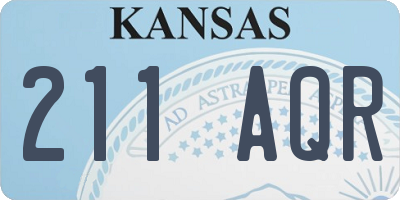 KS license plate 211AQR