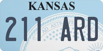KS license plate 211ARD