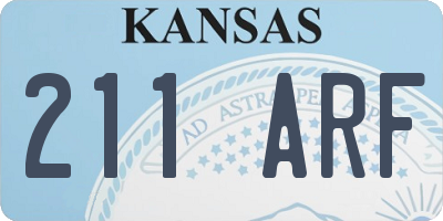 KS license plate 211ARF