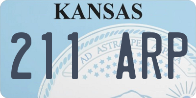 KS license plate 211ARP