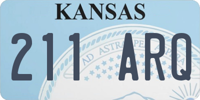 KS license plate 211ARQ