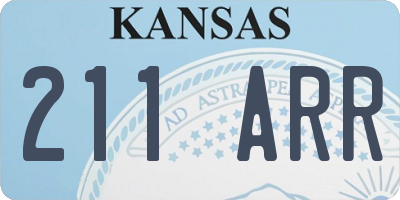 KS license plate 211ARR