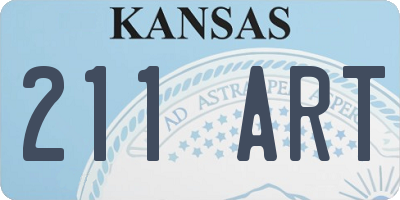 KS license plate 211ART