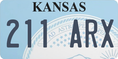 KS license plate 211ARX
