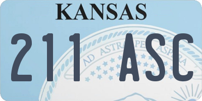 KS license plate 211ASC