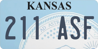 KS license plate 211ASF
