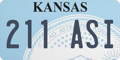 KS license plate 211ASI
