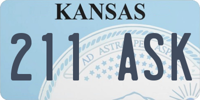 KS license plate 211ASK