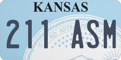 KS license plate 211ASM