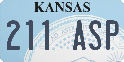 KS license plate 211ASP