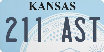 KS license plate 211AST