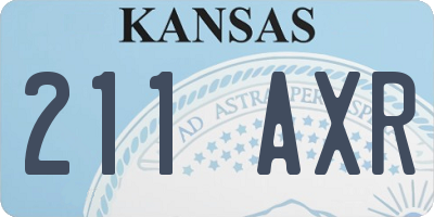 KS license plate 211AXR