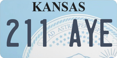 KS license plate 211AYE