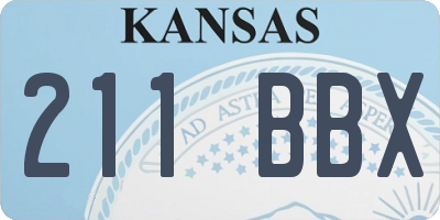 KS license plate 211BBX