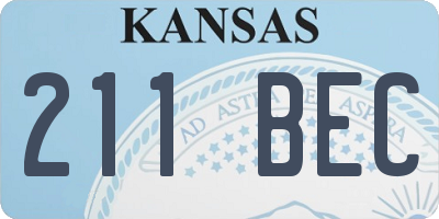 KS license plate 211BEC