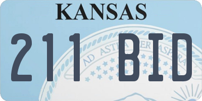 KS license plate 211BID