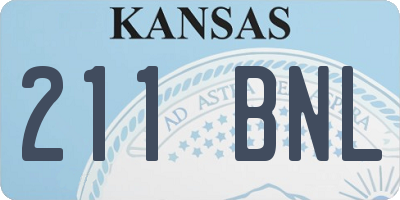 KS license plate 211BNL