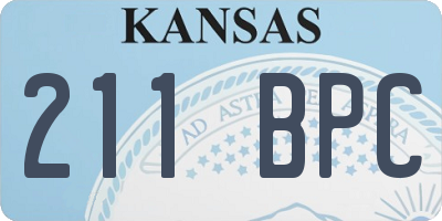 KS license plate 211BPC