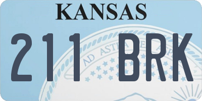 KS license plate 211BRK