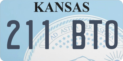KS license plate 211BTO