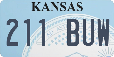KS license plate 211BUW