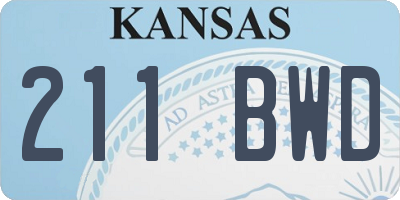 KS license plate 211BWD