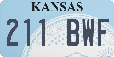 KS license plate 211BWF