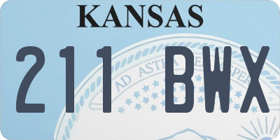 KS license plate 211BWX
