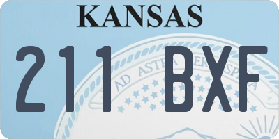 KS license plate 211BXF