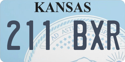 KS license plate 211BXR