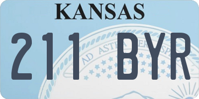 KS license plate 211BYR