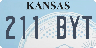 KS license plate 211BYT