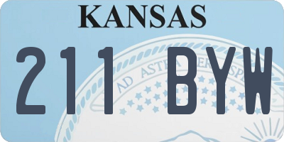 KS license plate 211BYW