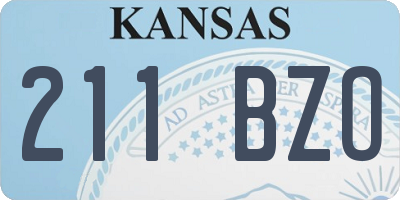 KS license plate 211BZO